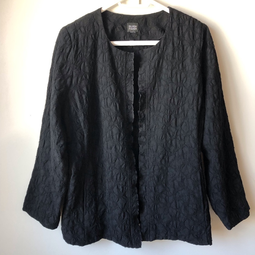 Eileen Fisher Black Textured Women's Jacket